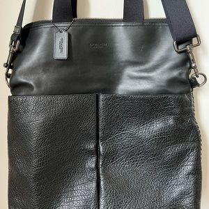 Black Coach Leather Men’s Tote Bag